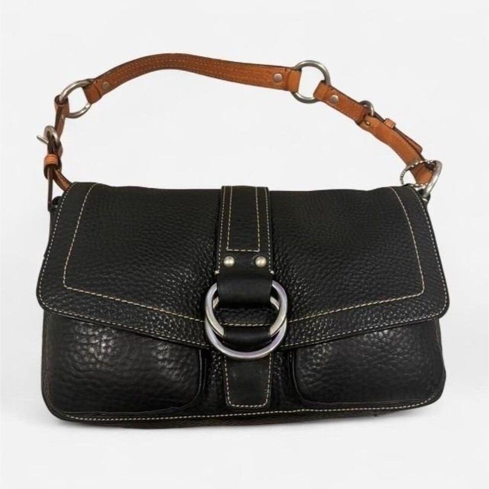 Rare Vintage Coach Chelsea Pebbled Leather Soho Shoulder Bag Black F10893 Y2K